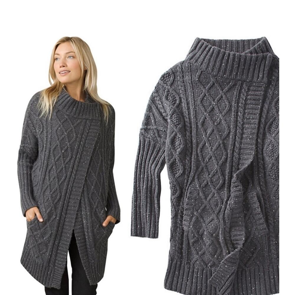 NWT prAna Delaney Duster Coal Sweater Women's Size M